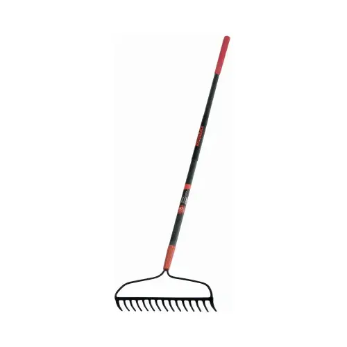 Bow Rake, 16 in W, Steel, 15 Tines, 60 in L Fiberglass Handle Bow Rake, 16 in W, Steel, 15 Tines, 60 in L Fiberglass Handle