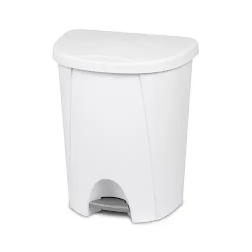 Wastebasket 6.6 gal White Polypropylene Step-On Locking White - pack of 4 Wastebasket 6.6 gal White Polypropylene Step-On Locking White - pack of 4