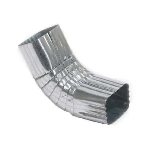 Front Gutter Elbow, Style A, 75 Degree, Mill Finish Galvanized Steel, 3 x 4-In. Gray Front Gutter Elbow, Style A, 75 Degree, Mill Finish Galvanized Steel, 3 x 4-In. Gray