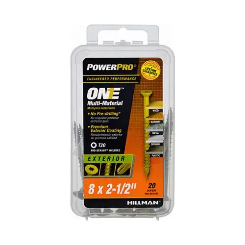 Multi-Material Screw POWERPRO ONE No. 8 X 2-1/2" L Star Flat Head Bronze Multi-Material Screw POWERPRO ONE No. 8 X 2-1/2" L Star Flat Head Bronze