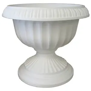 Bloem GU12-09 Flower Pot Grecian Urn 10.5" H X 12" D Plastic Casper White Casper White