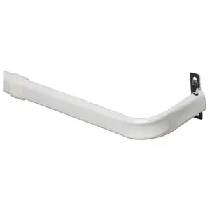Kenney KN511 Curtain Rod, 1 in Dia, 28 to 48 in L, Steel, White