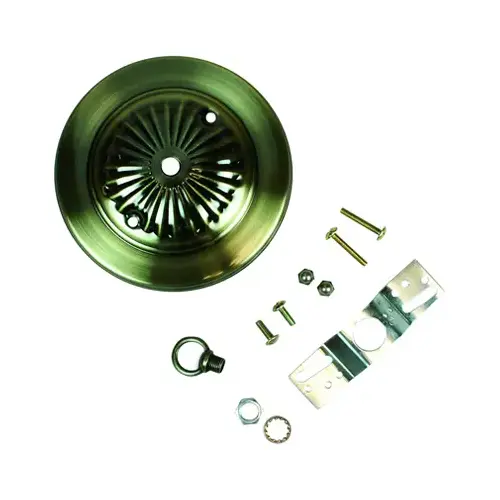 Canopy Kit, Ceiling, Traditional, Antique Brass, For: Outlet Box and Hang Ceiling Fixture Canopy Kit, Ceiling, Traditional, Antique Brass, For: Outlet Box and Hang Ceiling Fixture