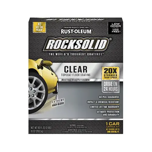 Garage Floor Coating Kit RockSolid High-Gloss Clear 90 oz Clear Garage Floor Coating Kit RockSolid High-Gloss Clear 90 oz Clear