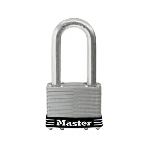 Padlock 4.8" H X 2.5" W Stainless Steel 5-Pin Cylinder 1 pk Keyed Alike Silver Padlock 4.8" H X 2.5" W Stainless Steel 5-Pin Cylinder 1 pk Keyed Alike Silver