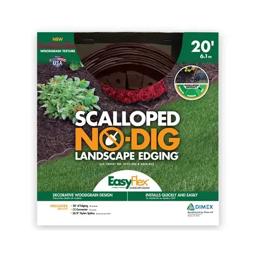 Landscape Edging Kit Plastic Brown Brown - pack of 3