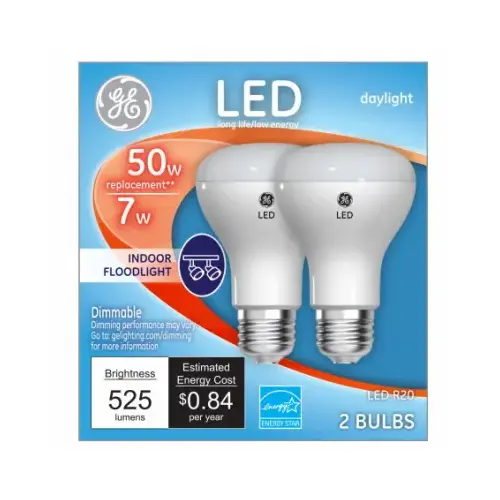 LED Bulb R20 E26 (Medium) Daylight 50 Watt Equivalence Clear Pair LED Bulb R20 E26 (Medium) Daylight 50 Watt Equivalence Clear Pair