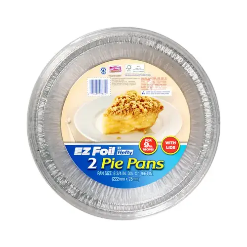 EZ Foil Pie Pans, 1-9/64 x 8-3/4 in. Dia., 3-Ct. Silver