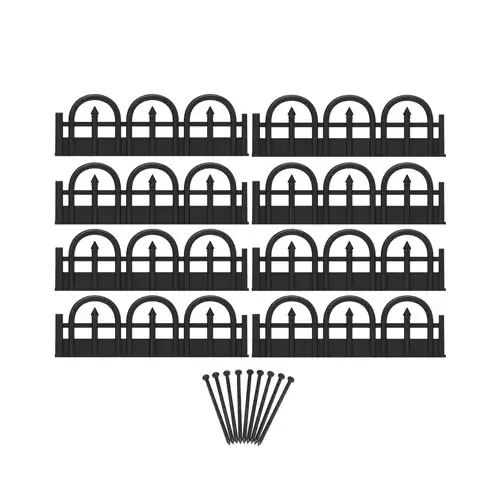 Landscape Edging Kit, 10 ft L, Wrought Iron, Black Landscape Edging Kit, 10 ft L, Wrought Iron, Black