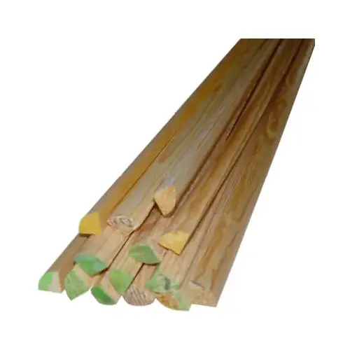 Quarter Round Moulding, 96 in L, 3/4 in W, Pine Wood - pack of 12