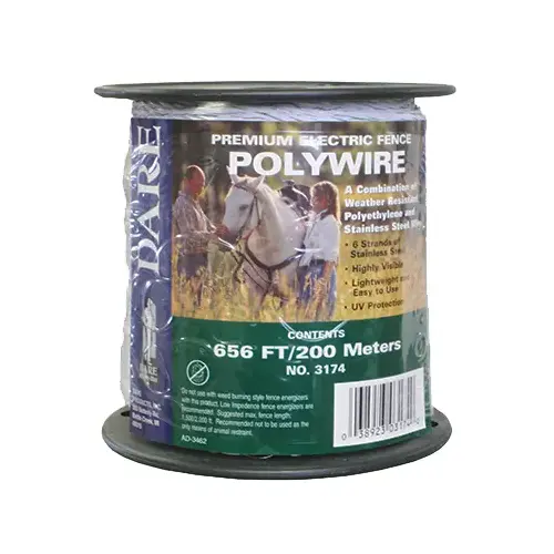 Portable Electric Fence Wire 656 ft. White White Portable Electric Fence Wire 656 ft. White White