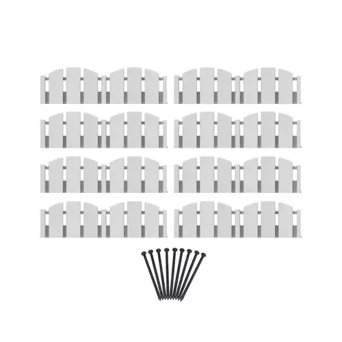 No Dig Decorative Landscape Edging Kit, White Adirondack Style, 10 Ft.