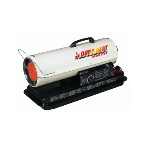 Kero Forced Air Heater with Thermostat, 5 gal Fuel Tank, Kerosene, 80000 Btu, White Kero Forced Air Heater with Thermostat, 5 gal Fuel Tank, Kerosene, 80000 Btu, White