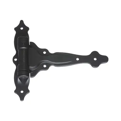 Decorative Spring T-Hinge, 8-1/2 in W Door Leaf, 7-3/4 in H Door Leaf, Polymer, 27.5 lb Pair Black Decorative Spring T-Hinge, 8-1/2 in W Door Leaf, 7-3/4 in H Door Leaf, Polymer, 27.5 lb Pair Black