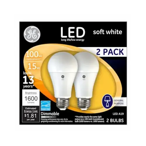 LED Bulb A21 E26 (Medium) Soft White 100 W Froste - 2 per pack x4 packs LED Bulb A21 E26 (Medium) Soft White 100 W Froste - 2 per pack x4 packs
