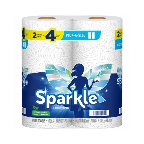 Pick-A-Size Paper Towels, Double Roll - pair White