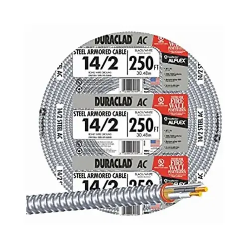 Flexible Electrical Conduit Alflex 3/8" D X 25 ft. L Aluminium For FMC Gray