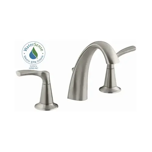 Widespread Bathroom Sink Faucet Brushed Nickel 8" to 16" Brushed Nickel Widespread Bathroom Sink Faucet Brushed Nickel 8" to 16" Brushed Nickel