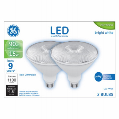 GE 93129298 LED Bulb PAR38 E26 (Medium) Warm White 90 Watt Equivalence Clear Pair