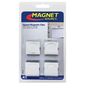 Magnet Source 08018 Magnetic Clips 1.125" L X 1.375" W Silver Metal Square 5 lb. pull Silver