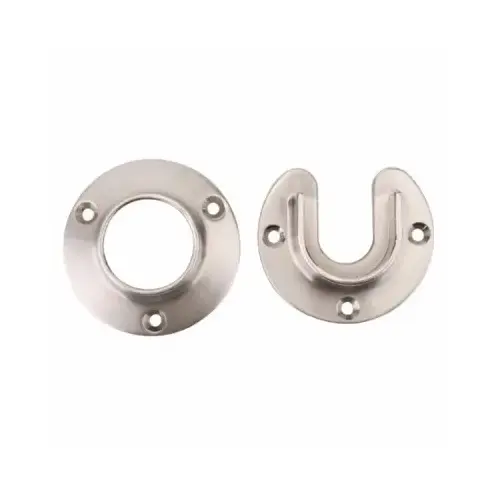 Rod Socket Pro HD 6-1/2" L X 1-5/16" D Brushed Nickel Steel Brushed Nickel Pair