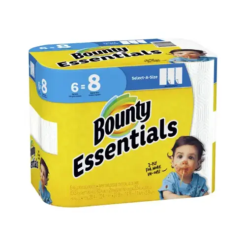 Paper Towels Essentials Select-A-Size 83 sheet 2 ply White Paper Towels Essentials Select-A-Size 83 sheet 2 ply White