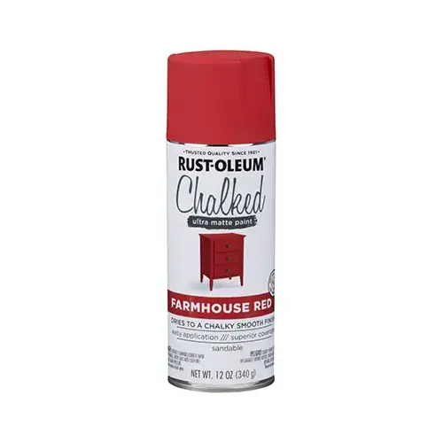Sprayable Chalk Paint Chalked Ultra Matte Farmhouse Red Oil-Based Acrylic 12 oz Farmhouse Red Sprayable Chalk Paint Chalked Ultra Matte Farmhouse Red Oil-Based Acrylic 12 oz Farmhouse Red