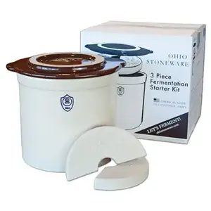 Ohio Stoneware 01206 2 Gal. Fermentation Set (3-Piece) Bristol/Brown