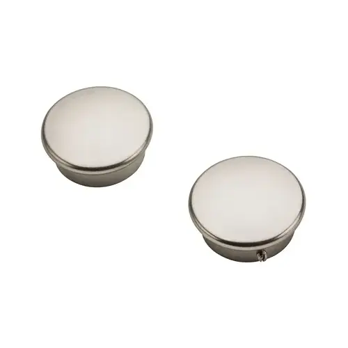 Closet Rod End Caps 1.31" D Satin Nickel Metal Satin Nickel Pair Closet Rod End Caps 1.31" D Satin Nickel Metal Satin Nickel Pair