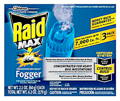 Raid Max 12565 DEEP REACH Fogger, 875 sq-ft Coverage Area, Clear - pack of 3