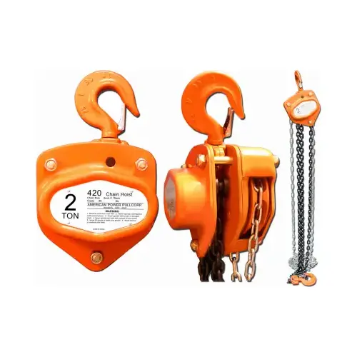 400 Series Chain Block, 2 ton Capacity, 10 ft H Lifting, 16-9/16 in Between Hooks
