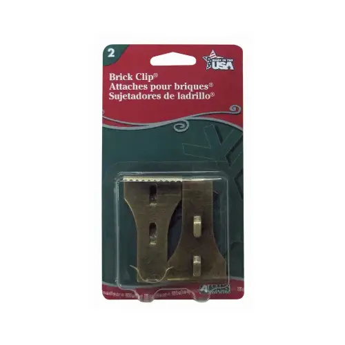 Antique Metal Brick Light Clips (2-Pack) Pair Antique Metal Brick Light Clips (2-Pack) Pair