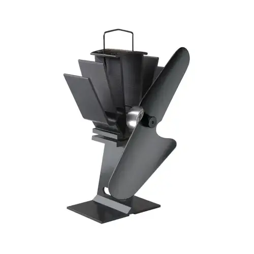 8 In. 100cfm Black Heat Powered Wood Stove Fan