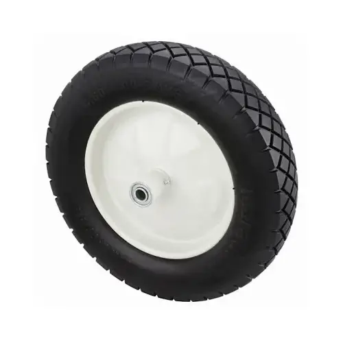 Wheelbarrow Tire Universal Fit 8" D X 15.5" D 500 lb. cap. Centered Polyurethane Wheelbarrow Tire Universal Fit 8" D X 15.5" D 500 lb. cap. Centered Polyurethane