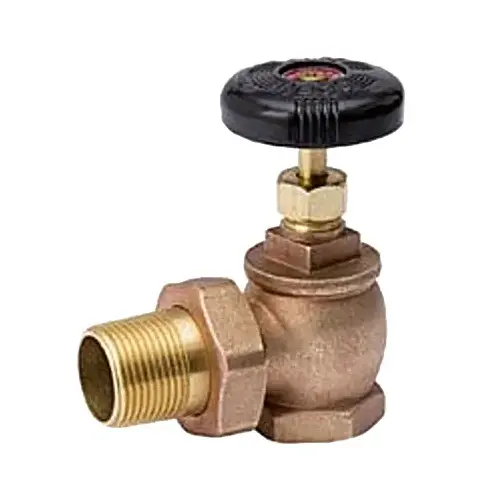 Steam Radiator Valve, Angled, Brass/Bronze