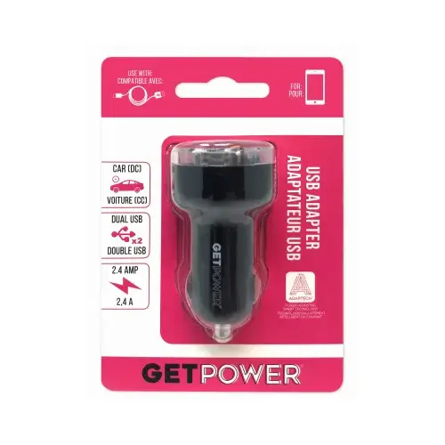 ADAPTER DC DUAL USB 2.1AMP Black ADAPTER DC DUAL USB 2.1AMP Black