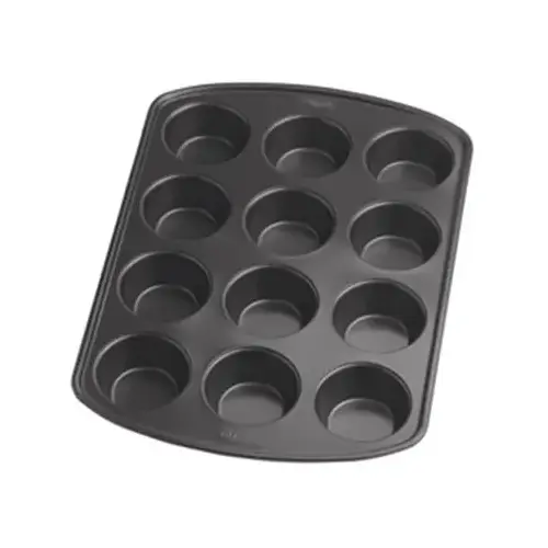 Gold Non-Stick Bakeware Muffin Pan, 12 Cup Gray