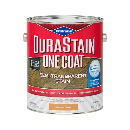 One Coat Stain DuraStain Semi-Transparent Natural Cedar Water-Based 1 gal Natural Cedar One Coat Stain DuraStain Semi-Transparent Natural Cedar Water-Based 1 gal Natural Cedar
