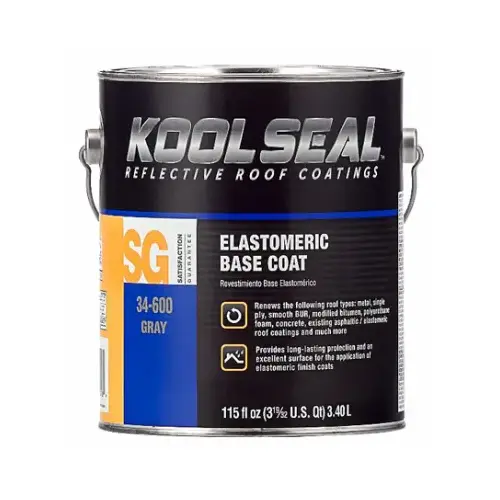 Elastomeric Base Coating, Gray, 1 gal, Liquid Elastomeric Base Coating, Gray, 1 gal, Liquid