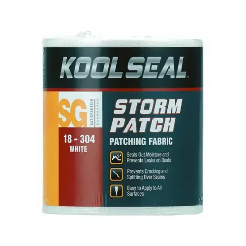 Patching Fabric, 50 ft L, 4 in W, White Patching Fabric, 50 ft L, 4 in W, White