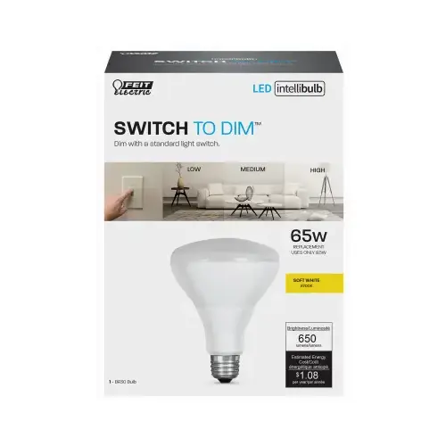 I LED Bulb, Flood/Spotlight, BR30 Lamp, 65 W Equivalent, E26 Lamp Base, Dimmable, White Clear I LED Bulb, Flood/Spotlight, BR30 Lamp, 65 W Equivalent, E26 Lamp Base, Dimmable, White Clear