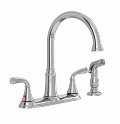 American Standard 7408400.002 Kitchen Faucet Tinley Two Handle Chrome Side Sprayer Included Chrome