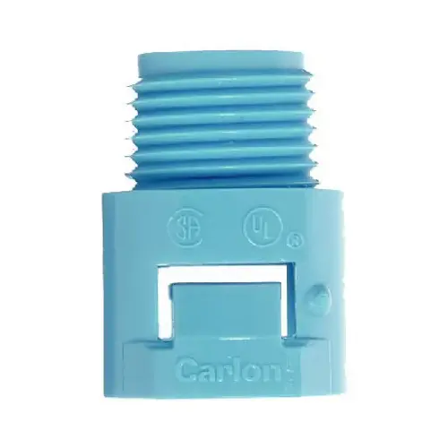 Conduit Adapter, 3/4 in MPT, 1.54 in L, PVC, Blue