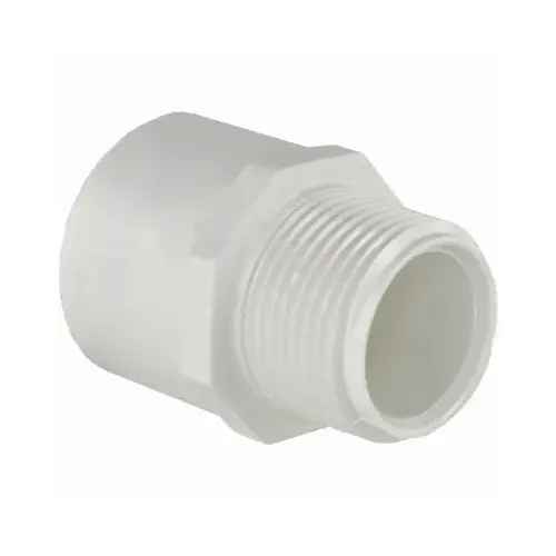 Schedule 40 PVC Male Adapter, White, 4-In. Schedule 40 PVC Male Adapter, White, 4-In.