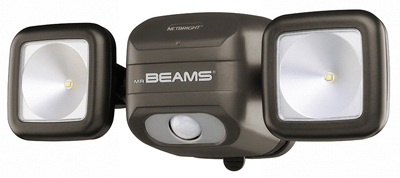 MR BEAMS/WIRELESS ENVIRONMENT LLC MBN3000-BRN-01-04 Twin-Head LED Spot Light, 500-Lumens