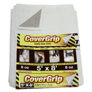 CoverGrip 5808 Drop Cloth 5 ft. W X 8 ft. L X 1.5 mil 8 oz Safety Canvas Ivory