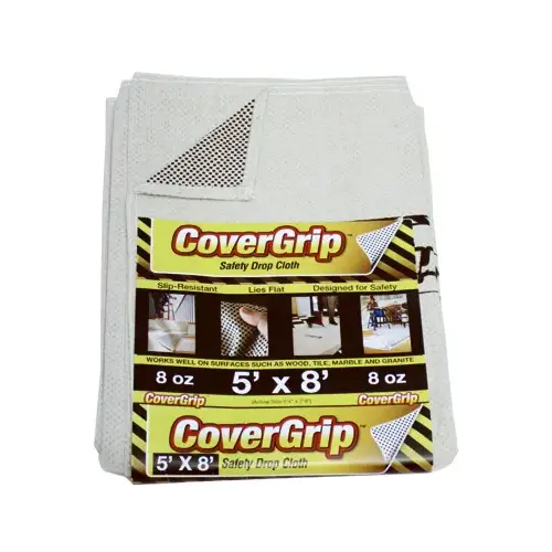 Drop Cloth 5 ft. W X 8 ft. L X 1.5 mil 8 oz Safety Canvas Ivory