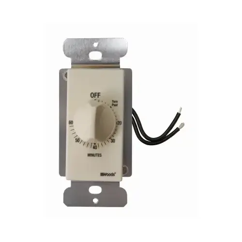 In-Wall 60-Minute Switch Outlet/Appliance Timer, Almond
