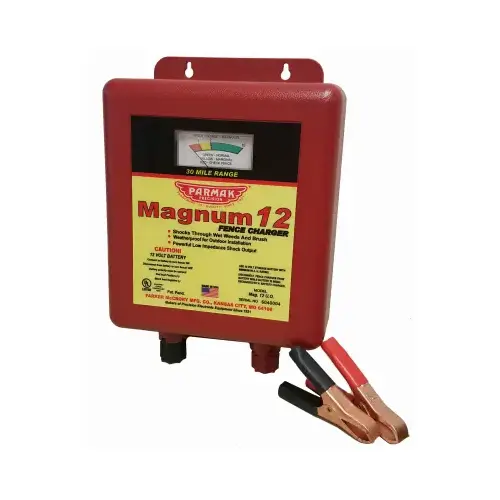 Electric Fence Charger, 1.1 to 3 J Output Energy, 12 V Battery