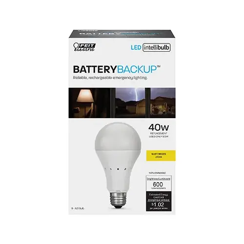 LED Intellibulb Battery Back-Up Light Bulb, 8.5-Watts LED Intellibulb Battery Back-Up Light Bulb, 8.5-Watts